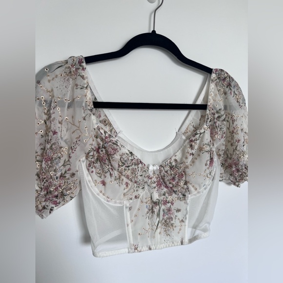 Petit haut transparent fleuri - Picture 1 of 3